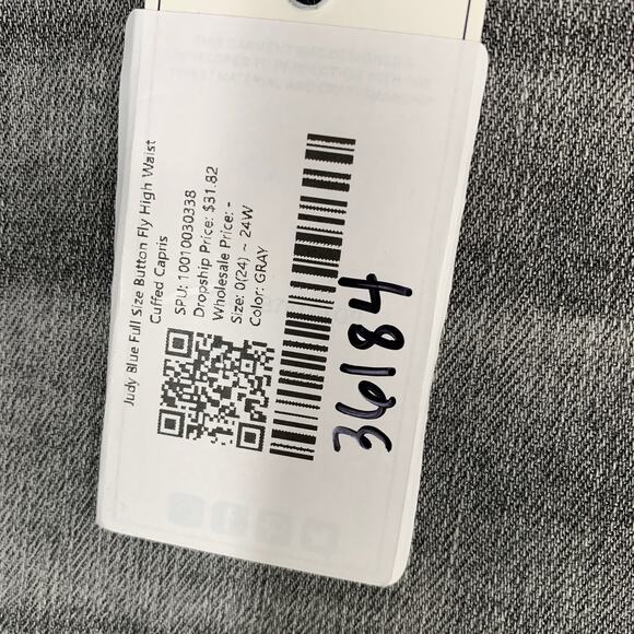 Judy Blue Women Full Size Button Fly High Waist Cuffed Capris 24 Gray Denim 23 - Picture 5 of 15